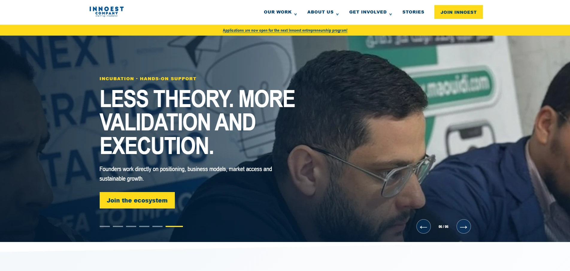 Innoest Company website homepage